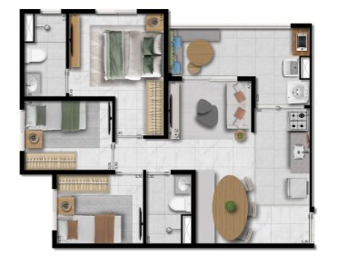 Apartamento à venda com 54m², 3 quartos com vaga - 35