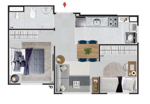 Apartamento à venda com 32m², 2 quartos sem vaga - 20