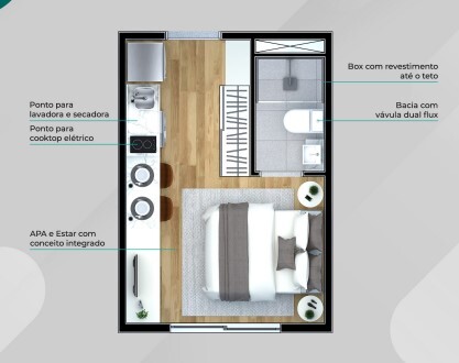 Apartamento à venda com 17m², 0 quartos sem vaga - 18