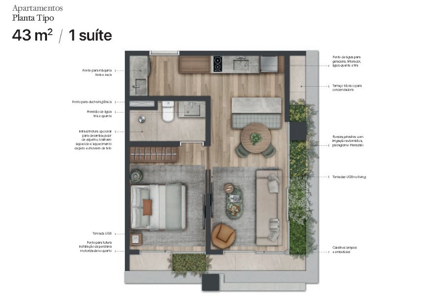 Apartamento à venda com 41m², 1 quarto sem vaga - 29