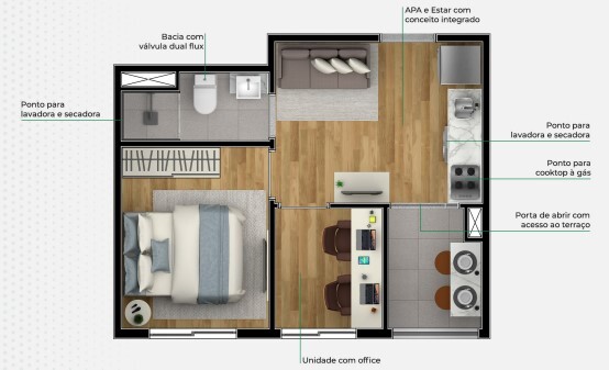 Apartamento à venda com 29m², 1 quarto sem vaga - 17