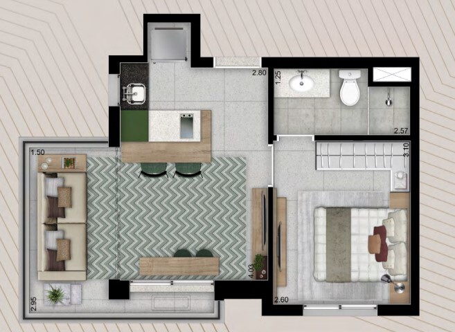 Apartamento à venda com 36m², 1 quarto sem vaga - 22