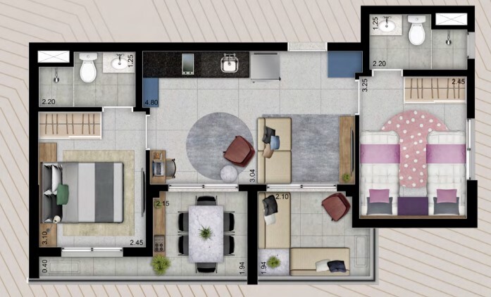 Apartamento à venda com 55m², 2 quartos sem vaga - 22