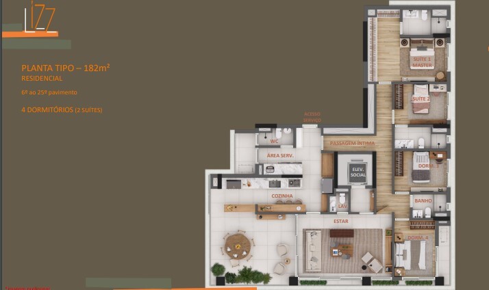 Apartamento à venda com 182m², 4 quartos com vaga - 17