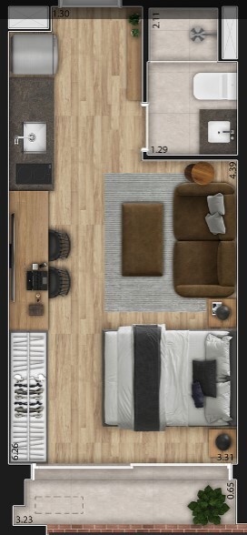 Studio à venda com 27m², 0 quartos sem vaga - 12