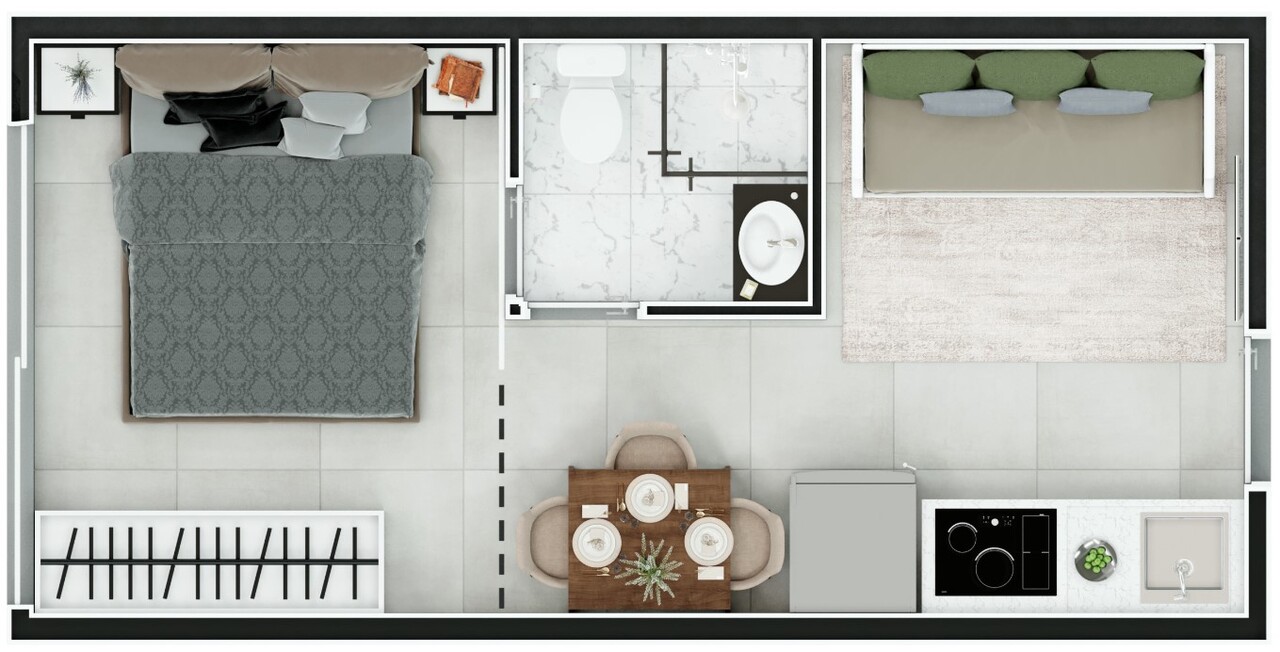 Studio à venda com 24m², 1 quarto com vaga - 14