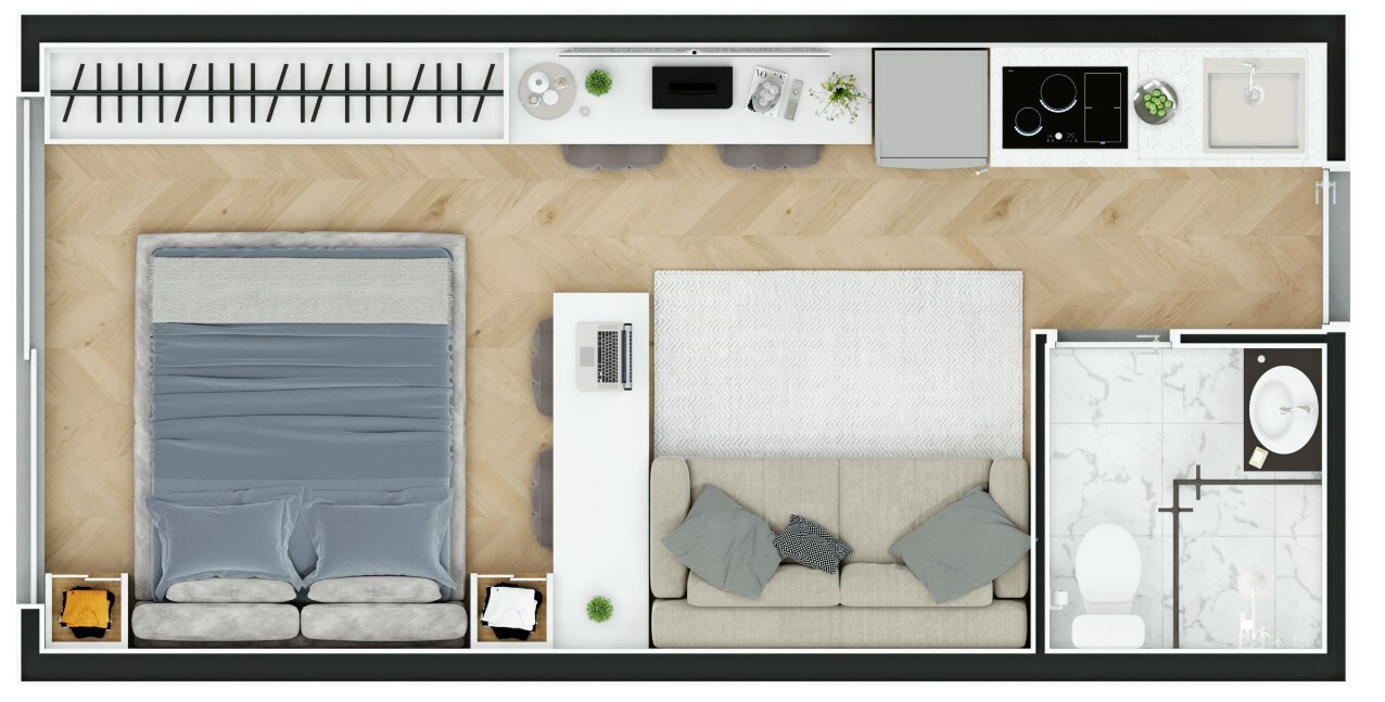 Studio à venda com 24m², 1 quarto com vaga - 15