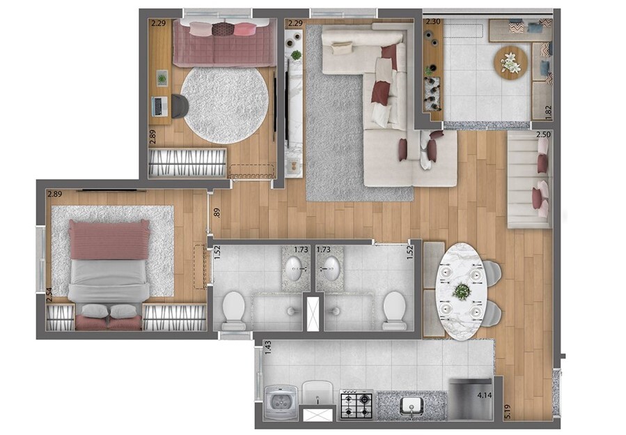 Apartamento à venda com 57m², 3 quartos com vaga - 22