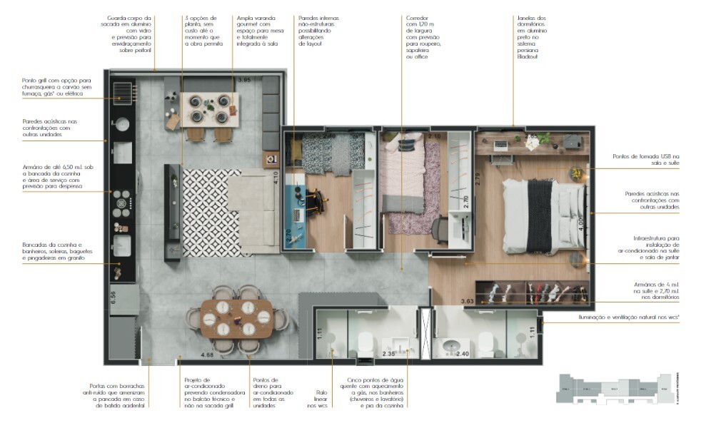 Apartamento à venda com 66m², 3 quartos com vaga - 27