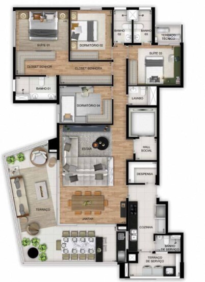 Apartamento à venda com 195m², 4 quartos com vaga - 16