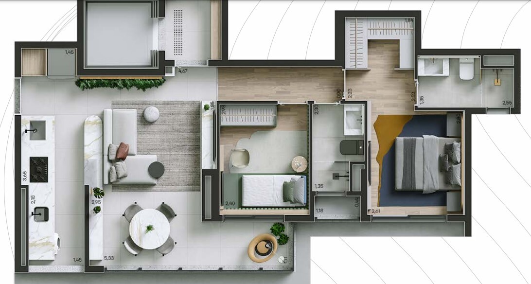 Apartamento à venda com 70m², 2 quartos com vaga - 21