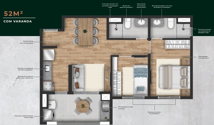 Apartamento à venda com 50m², 2 quartos com vaga - 23