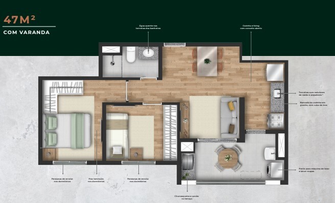 Apartamento à venda com 46m², 2 quartos com vaga - 23