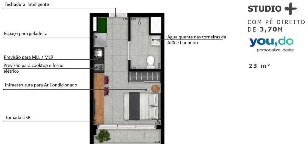 Studio à venda com 23m², 0 quartos sem vaga - 25