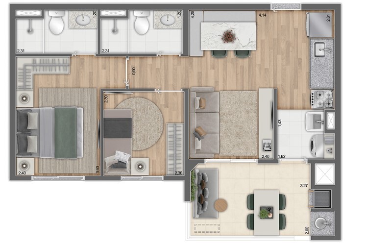 Apartamento à venda com 54m², 2 quartos com vaga - 18