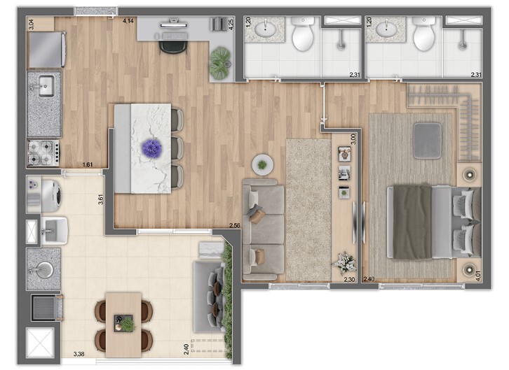 Apartamento à venda com 60m², 2 quartos com vaga - 17