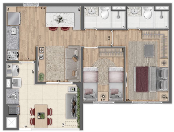 Apartamento à venda com 60m², 2 quartos com vaga - 18