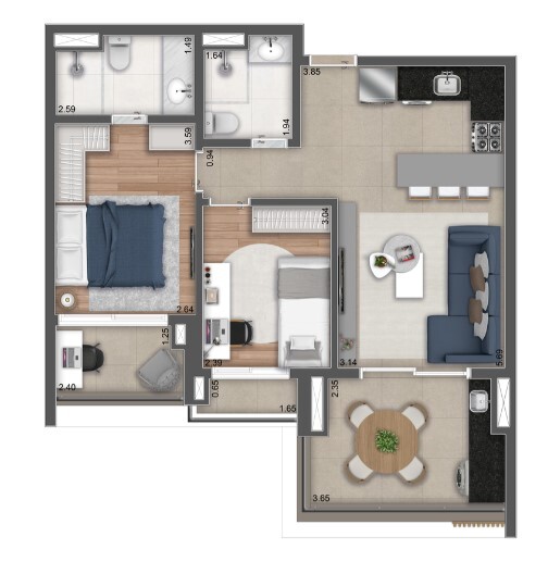 Apartamento à venda com 69m², 2 quartos com vaga - 22
