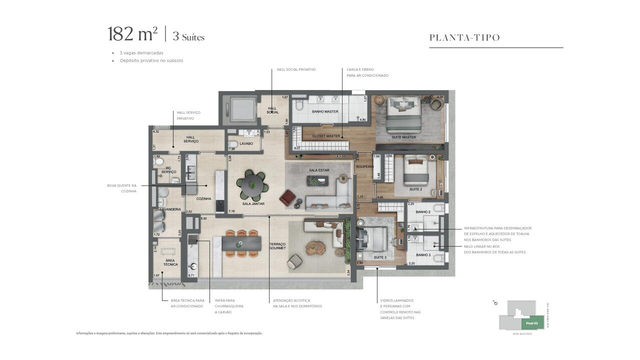 Apartamento à venda com 183m², 3 quartos com vaga - 23