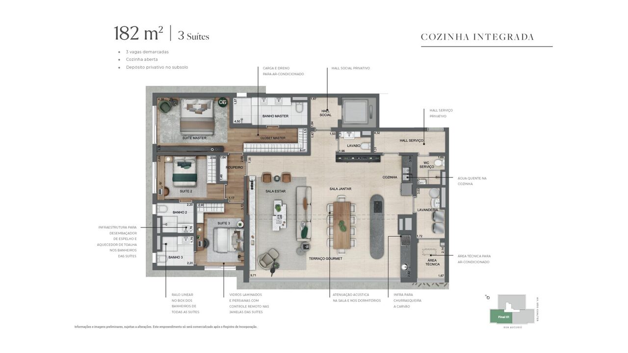Apartamento à venda com 183m², 3 quartos com vaga - 24