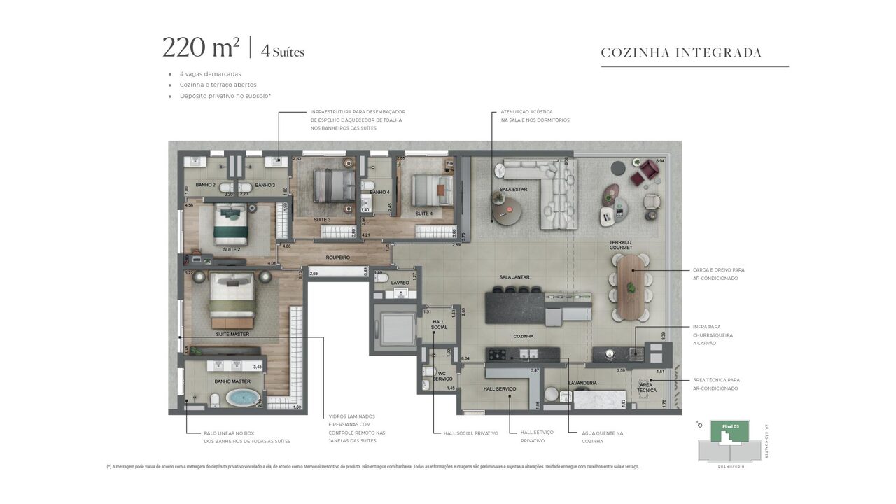 Apartamento à venda com 222m², 4 quartos com vaga - 23