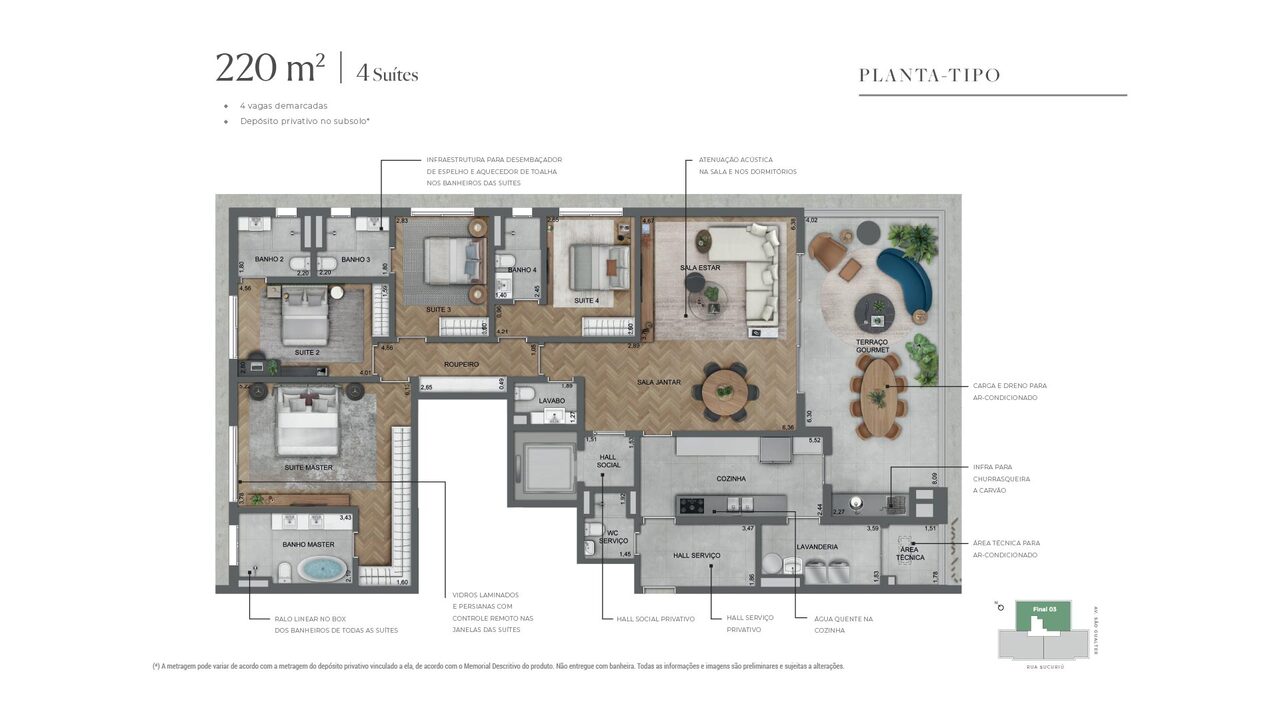 Apartamento à venda com 222m², 4 quartos com vaga - 24