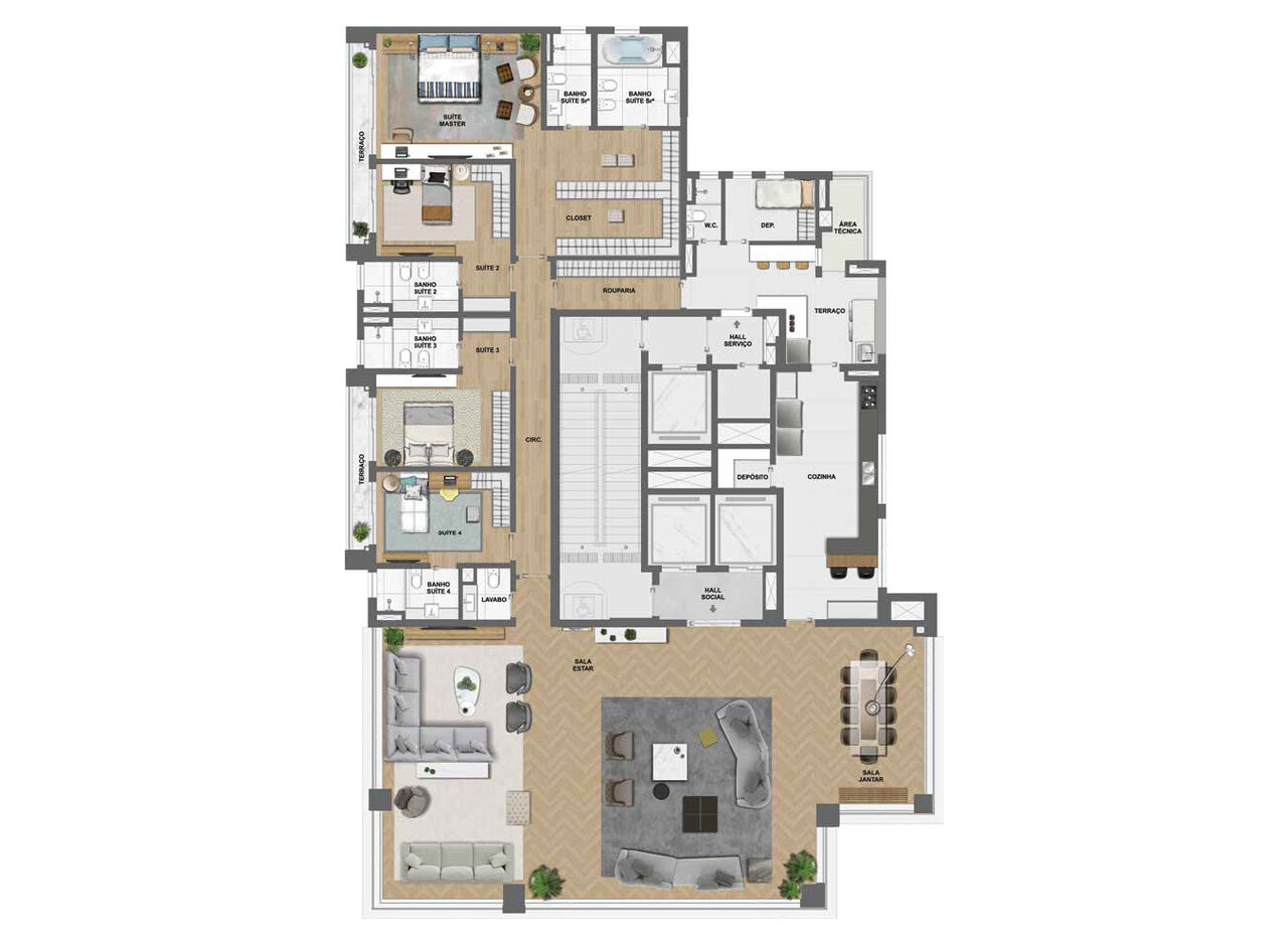 Apartamento à venda com 375m², 4 quartos com vaga - 13