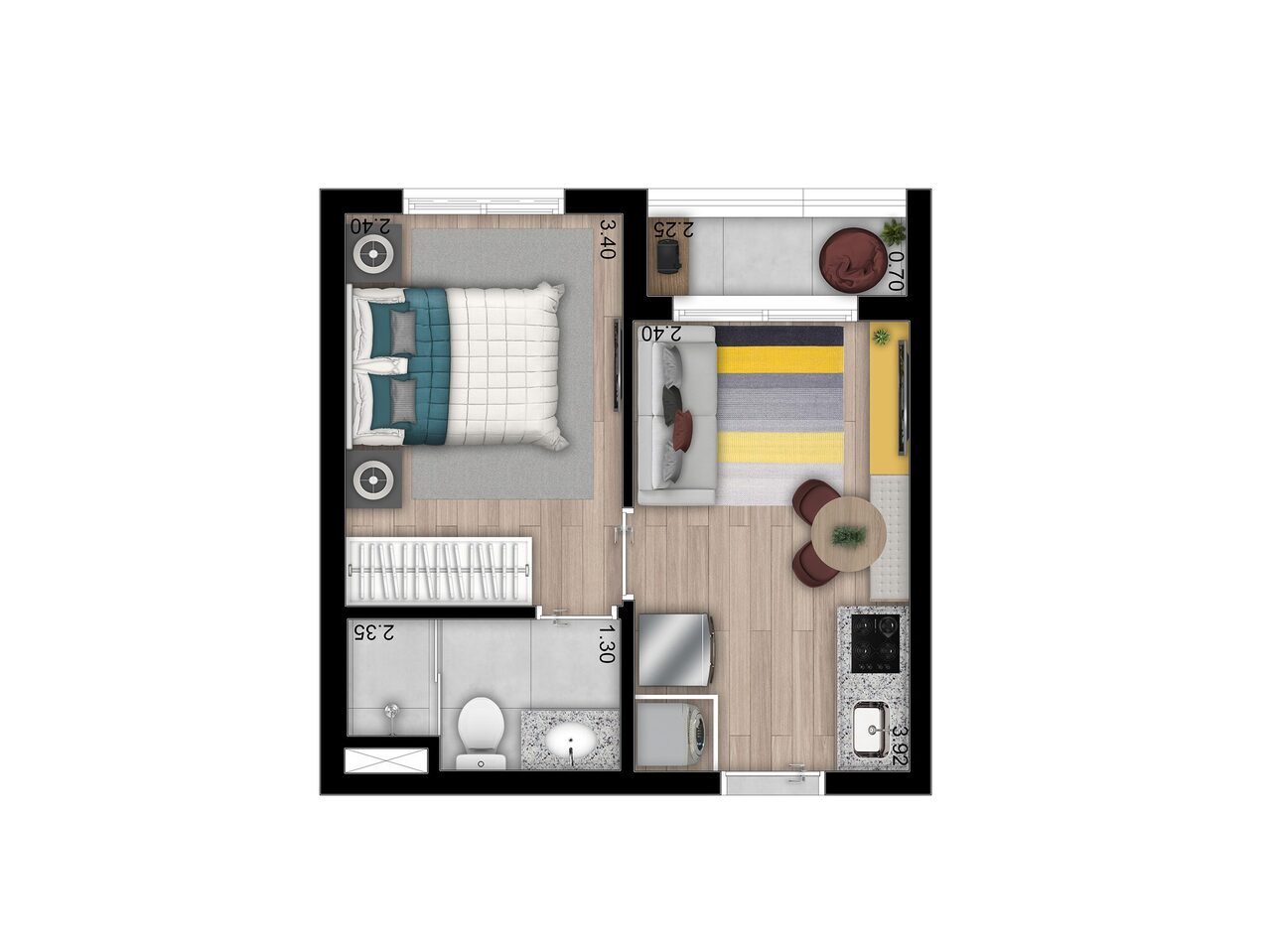 Apartamento à venda com 27m², 1 quarto sem vaga - 11