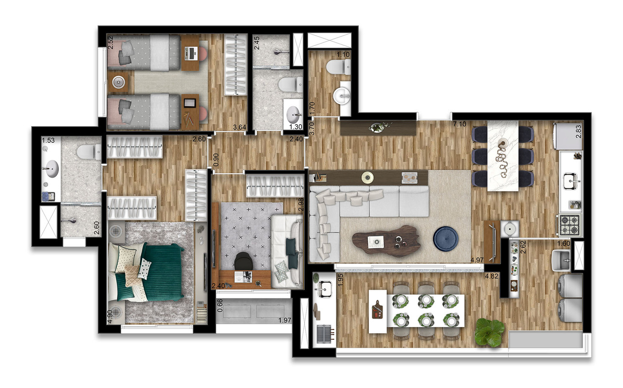 Apartamento à venda com 99m², 3 quartos com vaga - 16