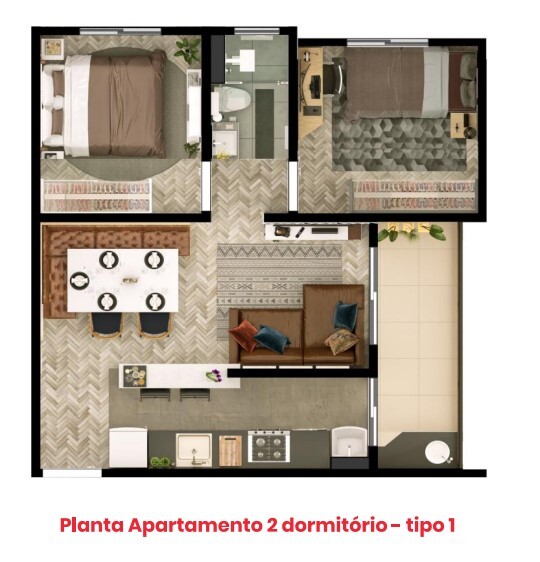 Apartamento à venda com 43m², 2 quartos sem vaga - 18