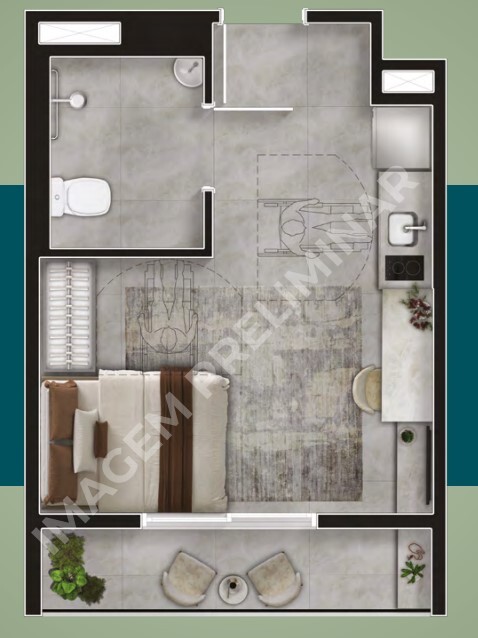 Studio à venda com 24m², 0 quartos sem vaga - 28