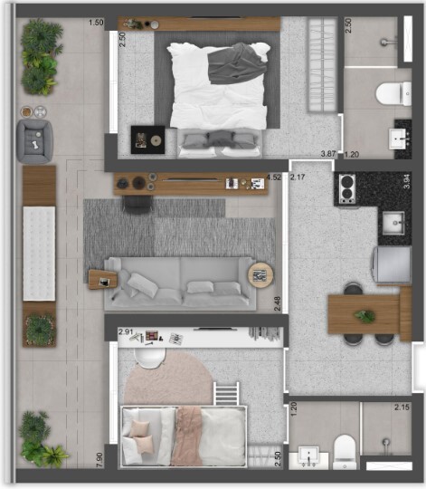 Apartamento à venda com 59m², 2 quartos com vaga - 19