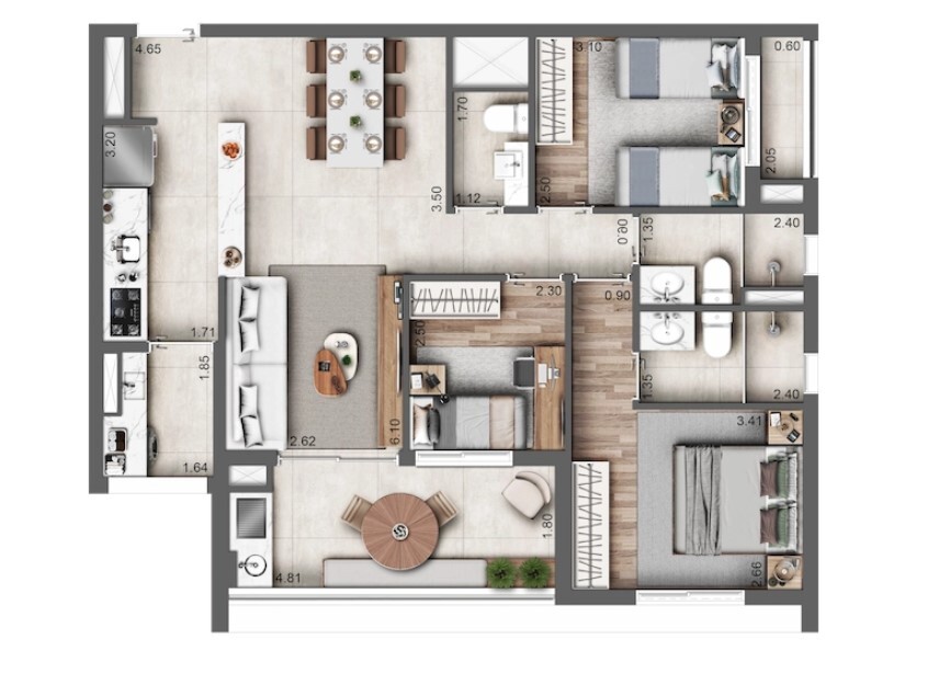 Apartamento à venda com 86m², 3 quartos com vaga - 21