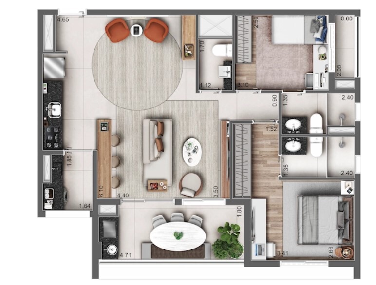 Apartamento à venda com 86m², 3 quartos com vaga - 22