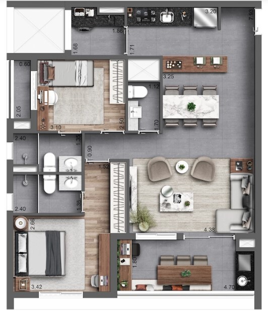 Apartamento à venda com 86m², 2 quartos com vaga - 21