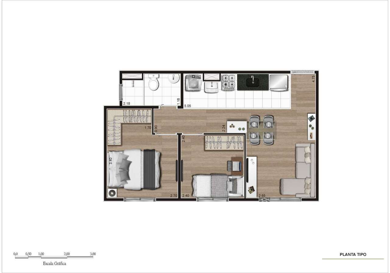 Apartamento à venda com 40m², 2 quartos sem vaga - 10