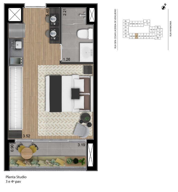 Studio à venda com 25m², 0 quartos sem vaga - 7