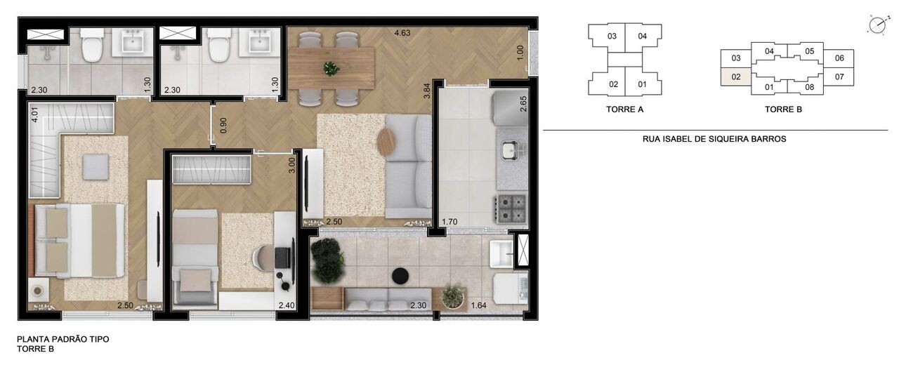 Apartamento à venda com 56m², 2 quartos com vaga - 17