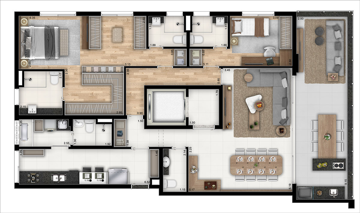 Apartamento à venda com 151m², 3 quartos com vaga - 58